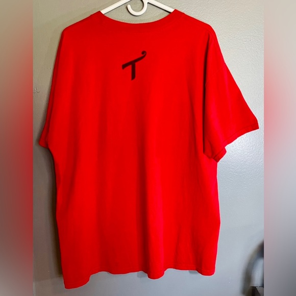 Two In The Shirt Motorcycle Pin Up Girl Graphic Red Tee | XL - Picture 2 of 7